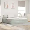 Image de Lit Avec Rangement Et Matelas Gris Clair 200 X 200 Cm Velours Vidaxl