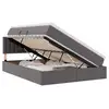 Image de Vidaxl lit avec rangement et matelas gris 140 x 200 cm simili cuir