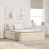 Image de Lit Avec Rangement Et Matelas Crème 140 X 190 Cm Velours Vidaxl
