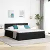 Image de Lit Avec Rangement Et Matelas Avec Matelas Noir 160 X 200 Cm Vidaxl