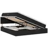 Image de Vidaxl lit avec rangement et matelas avec matelas noir 160 x 200 cm