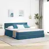 Image de Lit De Rangement Avec Matelas Bleu Foncé 180 X 200 Cm Velours Vidaxl