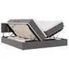 Image de Vidaxl lit de rangement gris 200 x 200 cm cuir synthétique