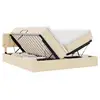 Image de Vidaxl lit de rangement crème 180 x 200 cm cuir synthétique