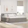 Image de Lit De Rangement Led Avec Matelas Taupe 200 X 200 Cm Tissu Vidaxl