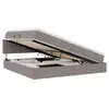 Image de Vidaxl lit de rangement led avec matelas taupe 200 x 200 cm tissu