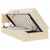 Image de Vidaxl lit de rangement led avec matelas crème 90 x 200 cm tissu