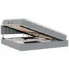 Image de Vidaxl lit de rangement led avec matelas gris clair 200 x 200 cm tissu