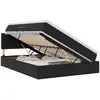 Image de Vidaxl lit de rangement led avec matelas noir 140 x 200 cm velours