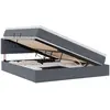 Image de Lit Avec Rangement Et Led Gris Foncé 160 X 200 Cm Velours Vidaxl
