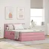 Image de Lit De Rangement Led Avec Matelas Rose 140 X 200 Cm Velours Vidaxl