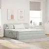 Image de Lit De Rangement Led Avec Matelas Gris Clair 180 X 200 Cm Vidaxl