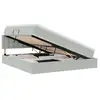 Image de Vidaxl lit de rangement led avec matelas gris clair 180 x 200 cm