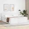 Image de Lit Avec Rangement Et Led Avec Matelas Blanc Pur 200 X 200 Cm Vidaxl