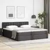Image de Lit Avec Rangement Et Led Gris 200 X 200 Cm Cuir Synthétique Vidaxl