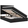 Image de Vidaxl lit avec rangement et matelas noir 140 x 190 cm polyester