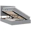 Image de Vidaxl lit avec rangement et matelas gris clair 140 x 200 cm polyester