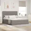 Image de Lit Avec Rangement Et Matelas Taupe 180 X 200 Cm Tissu Vidaxl
