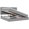 Image de Vidaxl lit avec rangement et matelas gris clair 200 x 200 cm polyester