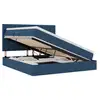 Image de Vidaxl lit avec rangement et matelas bleu 180 x 200 cm polyester