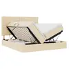 Image de Vidaxl lit de rangement avec tête de lit crème 180 x 200 cm tissu