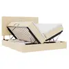 Image de Vidaxl lit de rangement avec tête de lit crème 180 x 200 cm tissu