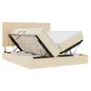 Image de Vidaxl lit de rangement avec tête de lit crème 180 x 200 cm tissu