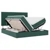 Image de Vidaxl lit de rangement avec matelas vert foncé 180 x 200 cm velours
