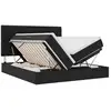 Image de Vidaxl lit de rangement avec matelas noir 200 x 200 cm velours
