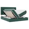 Image de Vidaxl lit de rangement avec matelas vert foncé 200 x 200 cm velours