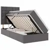 Image de Vidaxl lit avec rangement et led gris 100 x 200 cm simili cuir