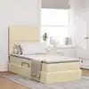 Image de Lit De Rangement Led Avec Matelas Crème 90 X 200 Cm Tissu Vidaxl