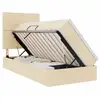 Image de Vidaxl lit de rangement led avec matelas crème 90 x 200 cm tissu
