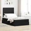 Image de Lit De Rangement Led Avec Matelas Noir 120 X 200 Cm Tissu Vidaxl
