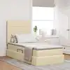 Image de Lit De Rangement Led Avec Matelas Crème 90 X 200 Cm Tissu Vidaxl