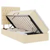 Image de Vidaxl lit de rangement led avec matelas crème 90 x 200 cm tissu