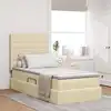 Image de Lit De Rangement Led Avec Matelas Crème 90 X 200 Cm Tissu Vidaxl
