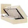 Image de Vidaxl lit de rangement led avec matelas crème 90 x 200 cm tissu