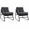 Image de Vidaxl mobilier de jardin avec coussin 2 pcs noir 60,5 x 81 x 71 cm