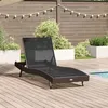 Image de Chaise longue transat en polyrotin VIDAXL 197 x 70 x 82 cm marron - dossier 5 positions textilène résistante UV