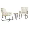 Image de Vidaxl ensemble de salle à manger pour jardin 3 pcs marron et crème
