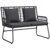Image de Vidaxl banc de jardin noir et anthracite polyrotin