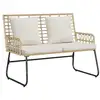 Image de Vidaxl banc de jardin marron et crème polyrotin