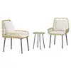 Image de Vidaxl ensemble de salle à manger pour jardin 3 pcs marron et crème