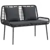 Image de Vidaxl banc de jardin noir et anthracite polyrotin