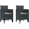 Image de Chaise De Jardin 2 Pcs Anthracite 53 X 49 X 85 Cm Polypropylène Vidaxl