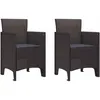 Image de vidaXL Chaise de jardin 2 pcs Marron 53 x 49 x 85 cm Polypropylène 847456