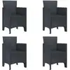 Image de Chaise De Jardin 4 Pcs Anthracite 53 X 49 X 85 Cm Polypropylène Vidaxl