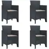 Image de Chaise De Jardin 4 Pcs Anthracite 53 X 49 X 85 Cm Polypropylène Vidaxl