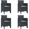 Image de Chaise De Jardin 4 Pcs Anthracite 53 X 49 X 85 Cm Polypropylène Vidaxl